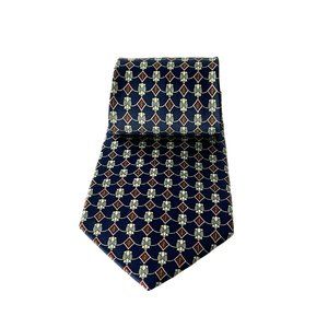 4/$25 Sidae Men’s Neck Tie Navy Blue‎ Polyester Geometric Diamond Print
